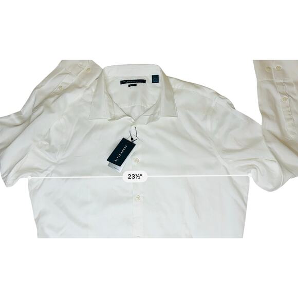 Perry Ellis Slim Fit Stain Resistant White Button Up Shirt XL Corpcore Party NWT - Picture 3 of 12
